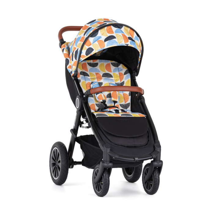 Petite&Mars - Insertie carucior, Editie limitata, Din spuma cu memorie, Densa, Pentru confort sporit, Universala, Cu decupaje pentru centura de siguranta in 3 sau 5 puncte, 86x42 cm, 0 luni+, Retro, M [4]