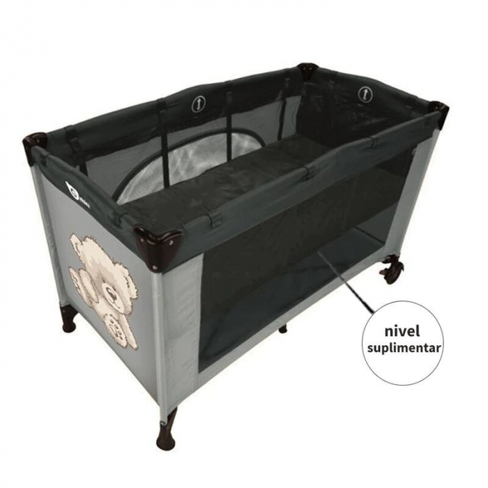 Nivel suplimentar pentru patut pliant 120x60 cm, Gri [3]