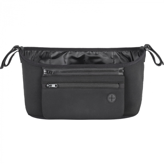 Petite&Mars - Organizator carucior, Cu buzunar frontal detasabil, Dimensiune universala, 31.5x19.5x9.5 cm, Atasare usoara cu Velcro, Negru [2]