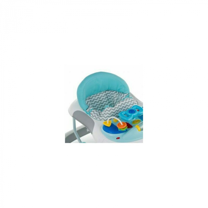 Petite&Mars - Premergator Monty, Panou interactiv, Reglabil pe inaltime, Roti, Sustine 12 kg, Chevron Blue [7]