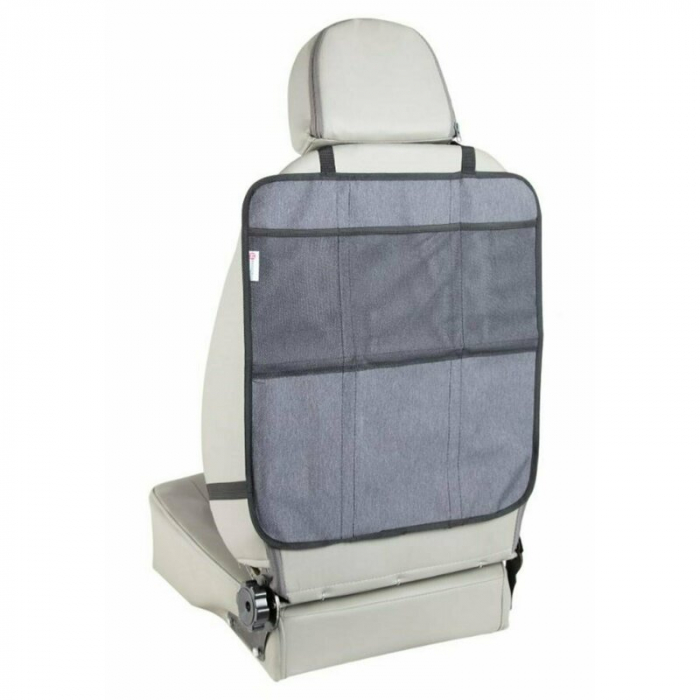 Petite&Mars - Protectie impermeabila pentru bancheta auto si spatar, Cu organizator, 3 in 1 , Savior, Gri [3]