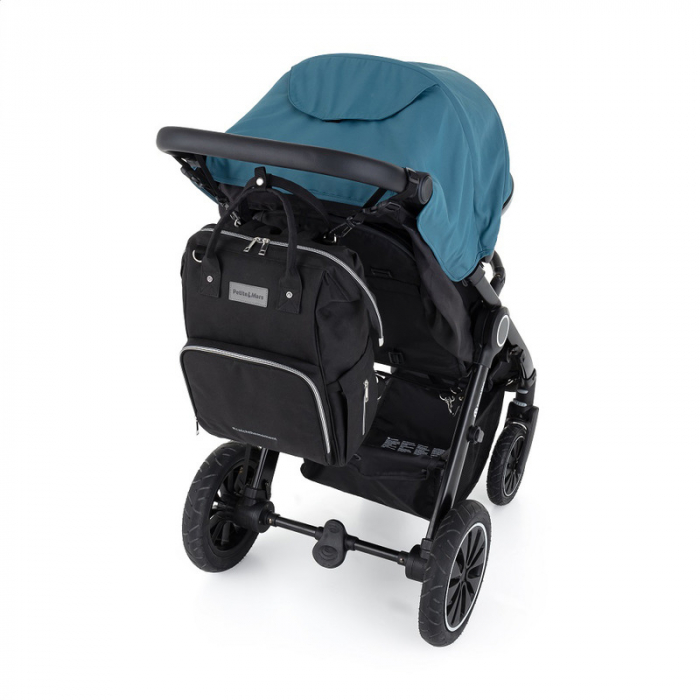 Petite&Mars - Rucsac pentru mamici, Cu 11 compartimente, Cu buzunare termice, Saltea de infasat inclusa, 30 x 42 x 15 cm, Jack, Black [8]