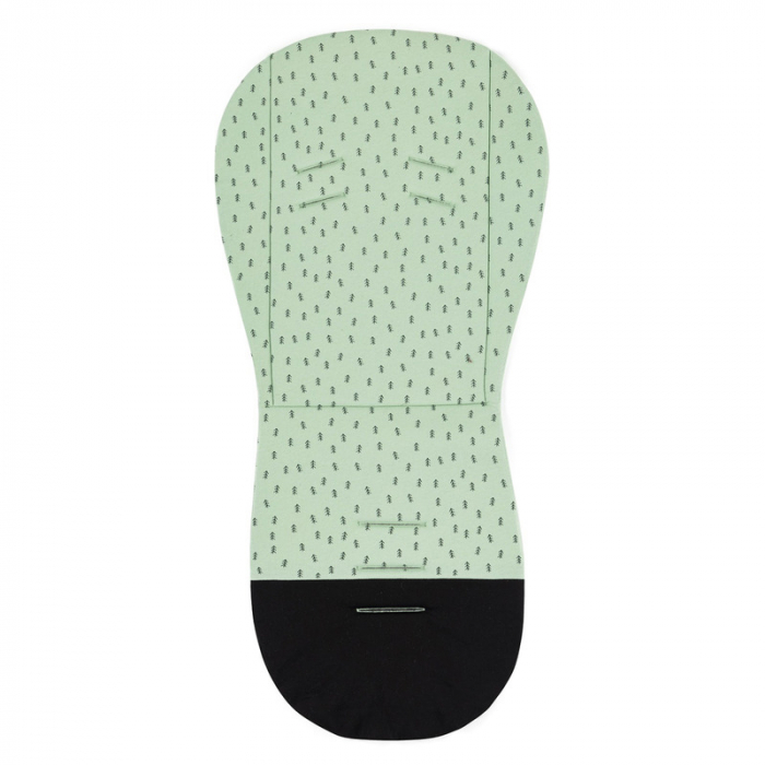 Petite&Mars - Salteluta pentru carucior din spuma cu memorie, 86 x 42 cm, Reversibila, Universala, Din bumbac, Design copacei, Verde [2]