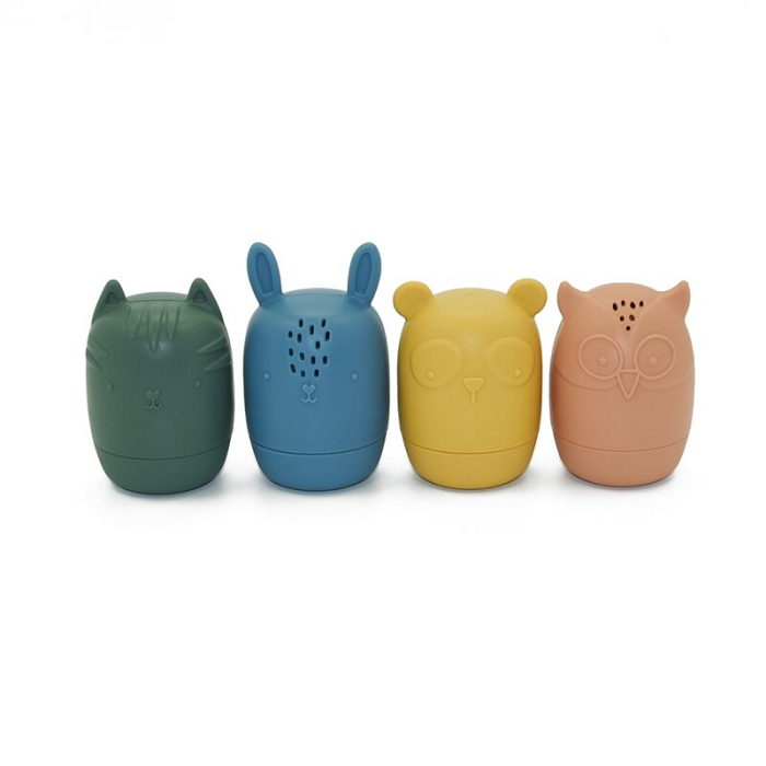 Set 4 jucarii de baie Amigos, Din silicon, Fara BPA, 6 luni+, Multicolor [3]