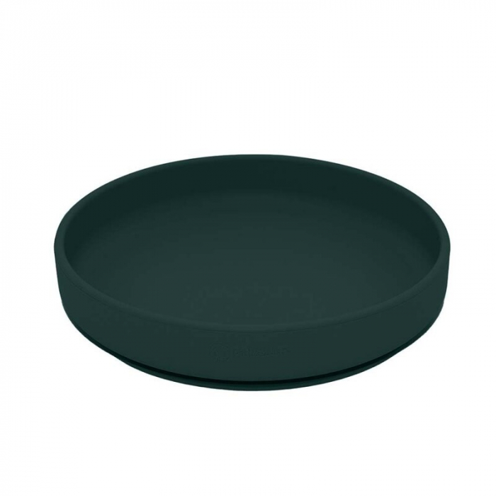 Petite&Mars - Set de hranire, Cu farfurie, Bol si tacamuri, Din silicon fara BFA, Verde inchis [6]