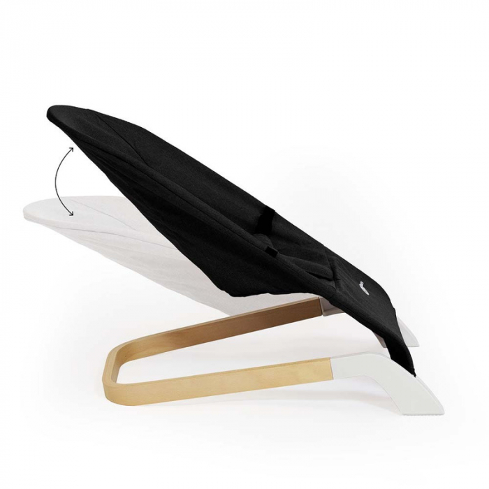 Petite&Mars - Sezlong balansoar, Calmy, Cu centura in 3 puncte, De la nastere pana la 9 kg, Negru [5]