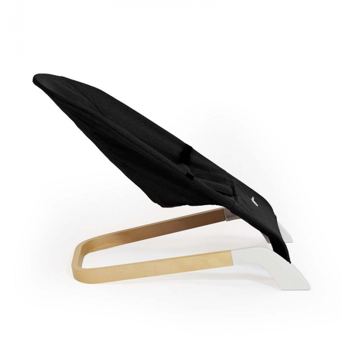 Petite&Mars - Sezlong balansoar, Calmy, Cu centura in 3 puncte, De la nastere pana la 9 kg, Negru [4]