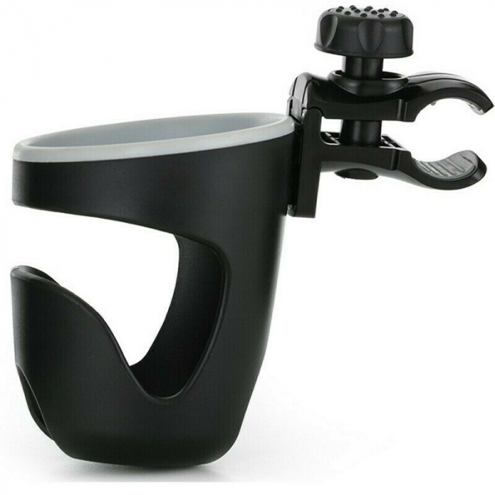 Petite&Mars - Suport universal pentru carucior/bicicleta Handy, Pentru biberon/pahar, Negru [4]