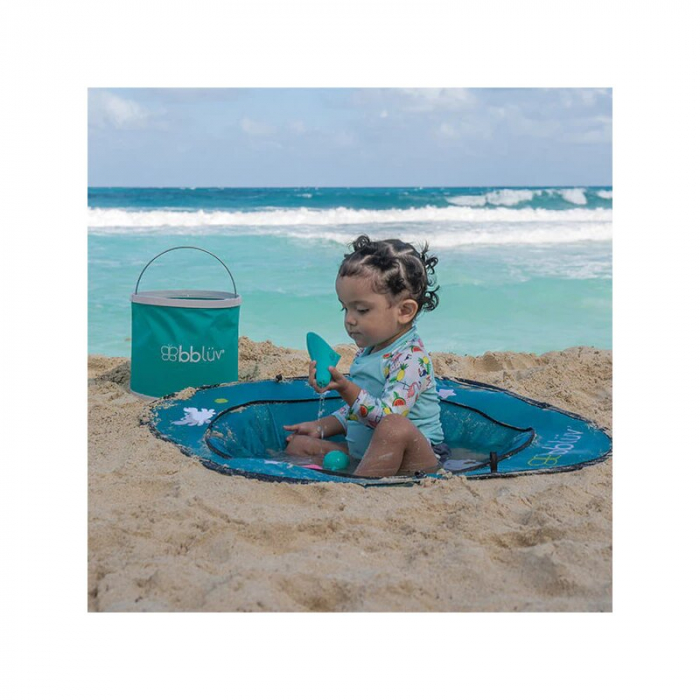 Piscina copii, Bbluv, Arena, Usoara si pliabila, Include o galeata pliabila si geanta de transport, Sistem pop-up, 75x20 cm, Blue [5]