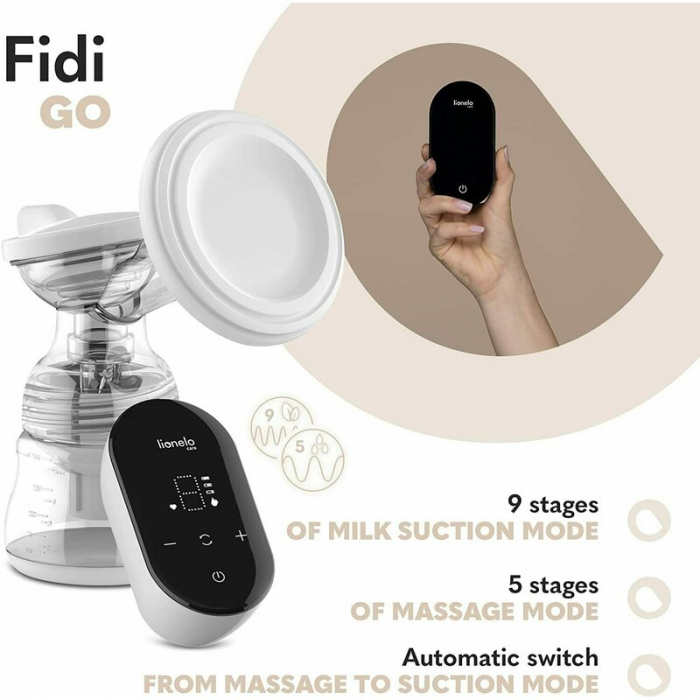 Pompa de san Fidi Go, Functie de masaj, Autonomie pana la 90 min, Afisaj LED, Cu accesorii, Gri Pal [4]