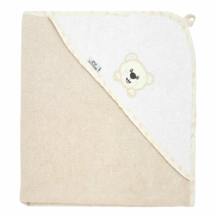 Prosop de baie, Bocioland, Cu gluga, 100% bumbac, 100x100 cm, Teddy Bear, Sand [3]