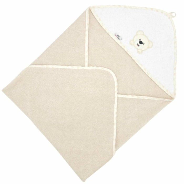 Prosop de baie, Bocioland, Cu gluga, 100% bumbac, 100x100 cm, Teddy Bear, Sand [2]