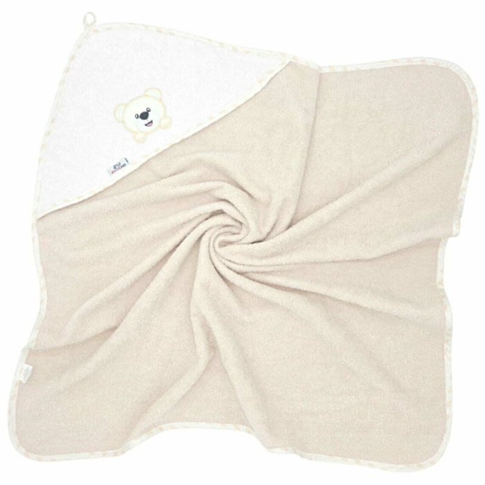 Prosop de baie, Bocioland, Cu gluga, 100% bumbac, 100x100 cm, Teddy Bear, Sand [1]