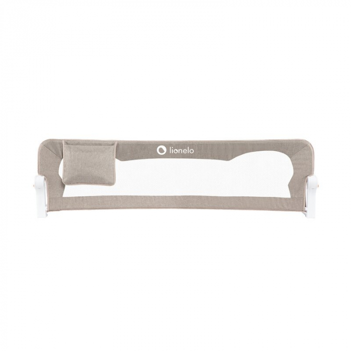 Protectie laterala pat, Lionelo, Eva, Cu buzunar accesorii, 150x35 cm, Conform cu standardul european de securitate BS7072, Bej [3]