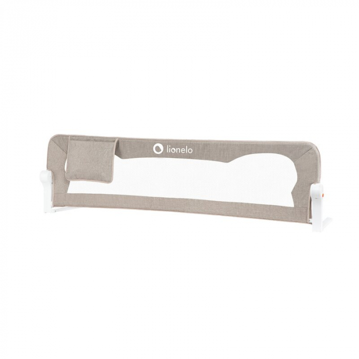 Protectie laterala pat, Lionelo, Eva, Cu buzunar accesorii, 150x35 cm, Conform cu standardul european de securitate BS7072, Bej [6]