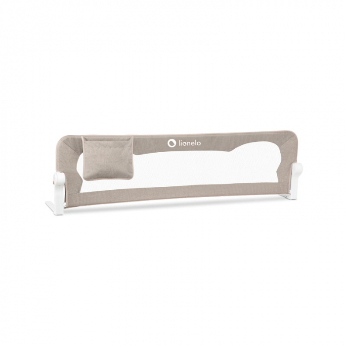 Protectie laterala pat, Lionelo, Eva, Cu buzunar accesorii, 150x35 cm, Conform cu standardul european de securitate BS7072, Bej [1]