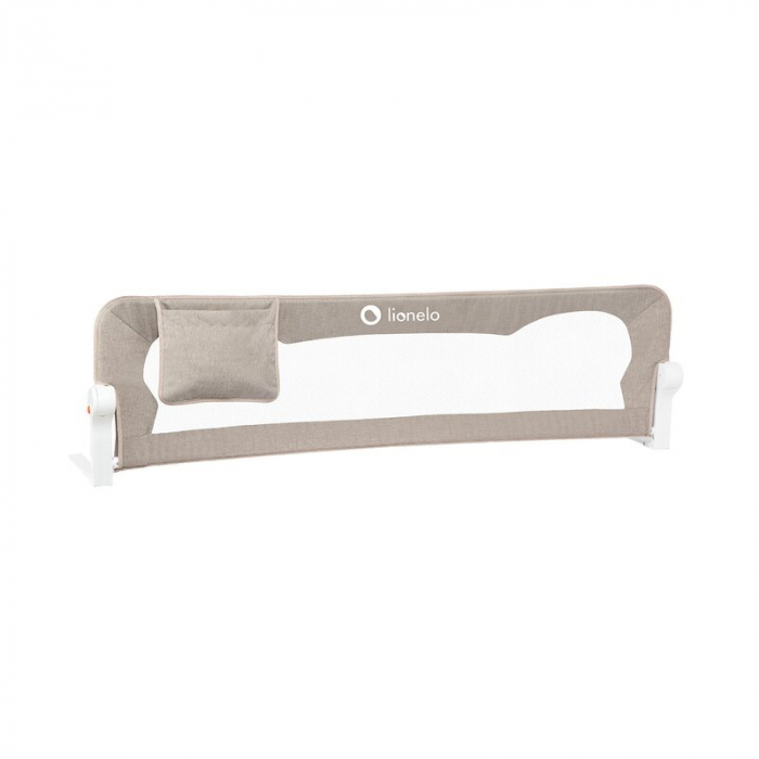 Protectie laterala pat, Lionelo, Eva, Cu buzunar accesorii, 150x35 cm, Conform cu standardul european de securitate BS7072, Bej [5]
