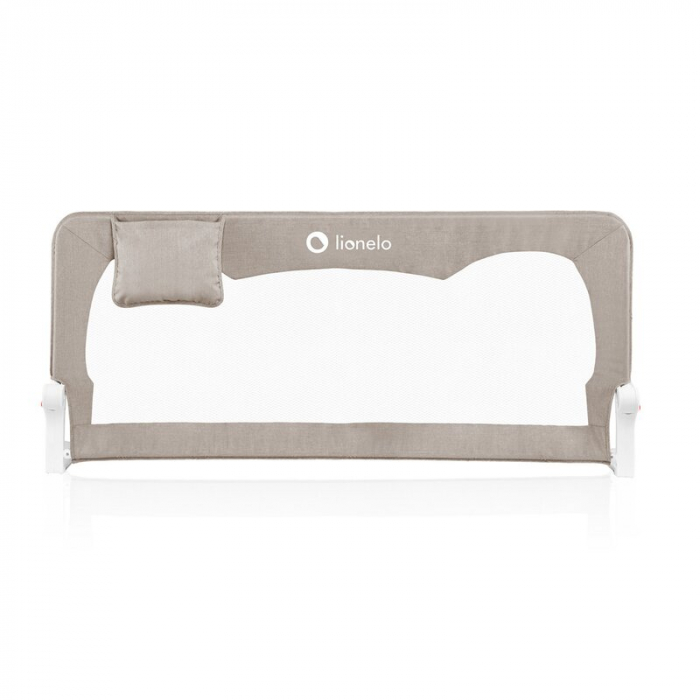 Protectie laterala pat, Lionelo, Hanna, Cu buzunar accesorii, 150x66 cm, Conform cu standardul european de securitate BS7072, Bej [11]