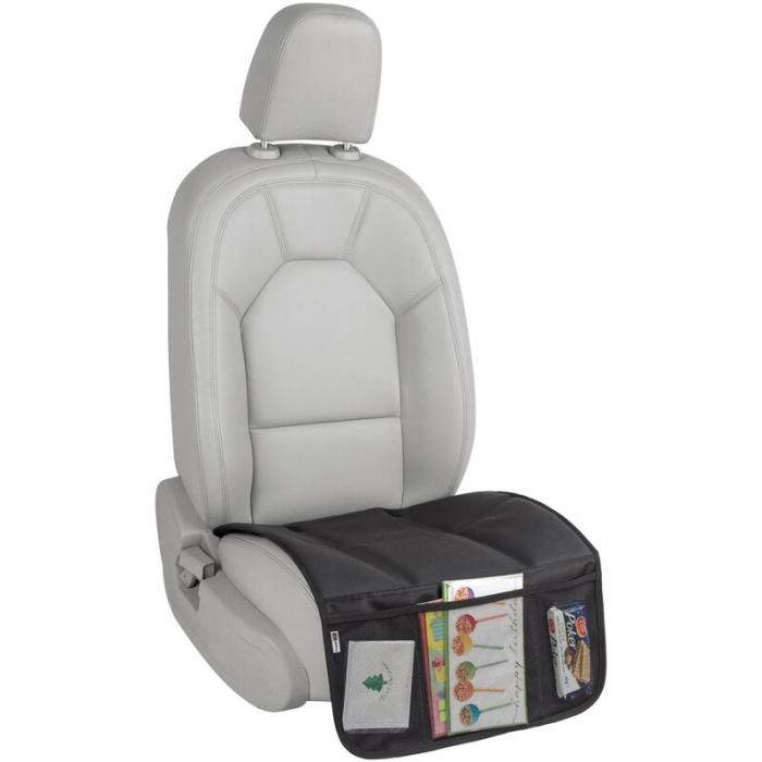 Protectie scaun auto, Bancheta si spatar, Cu organizator, 3 in 1, Dimensiune 123x48.5 cm, FreeON, Negru [4]