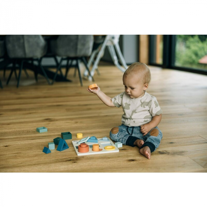 Puzzle copii, Free2Play, Din lemn, Cu sortare forme, Incurajeaza imaginatia, Dezvolta abilitatile motorii fine si coordonarea ochi-mana, 22,2x22,2x4,2 cm, 12 luni+, Multcolor [7]