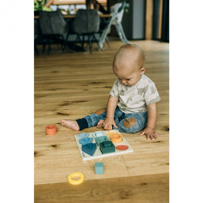 Puzzle copii, Free2Play, Din lemn, Cu sortare forme, Incurajeaza imaginatia, Dezvolta abilitatile motorii fine si coordonarea ochi-mana, 22,2x22,2x4,2 cm, 12 luni+, Multcolor [5]