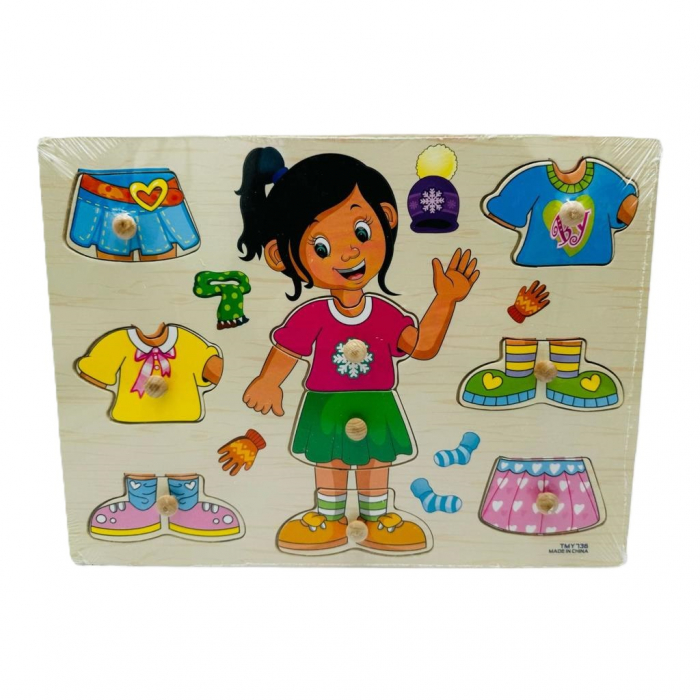Puzzle din lemn incastru , Legume , Fructe , Numere , Animale , Vehicule [12]