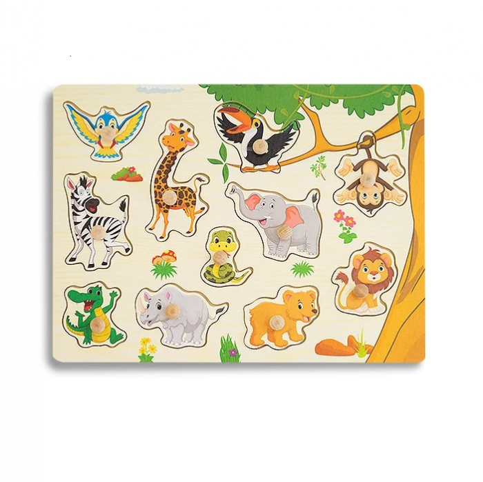 Puzzle din lemn incastru , Legume , Fructe , Numere , Animale , Vehicule [11]
