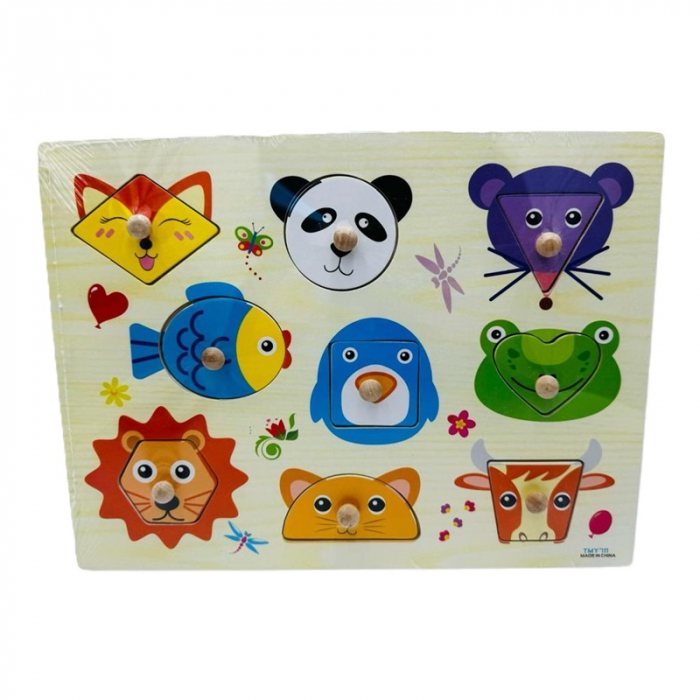 Puzzle din lemn incastru , Legume , Fructe , Numere , Animale , Vehicule [14]