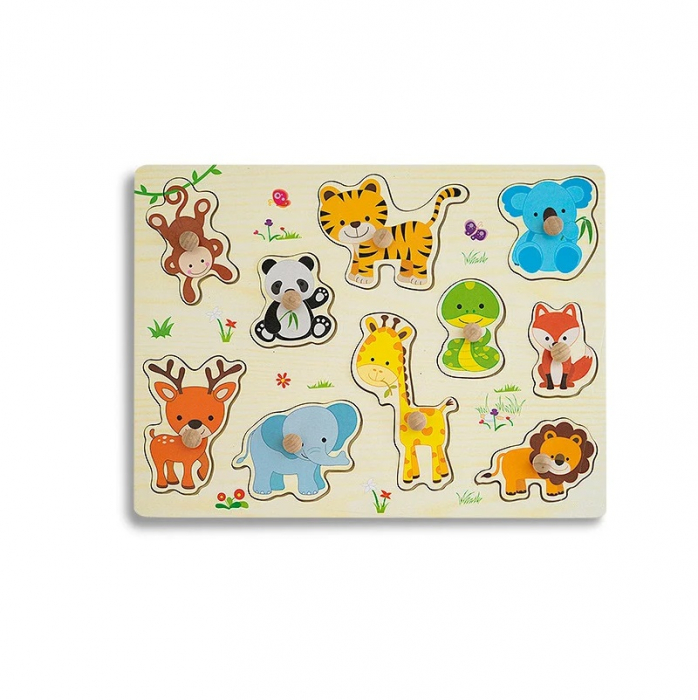 Puzzle din lemn incastru , Legume , Fructe , Numere , Animale , Vehicule [10]