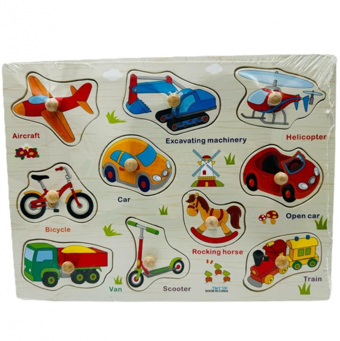 Puzzle din lemn incastru , Legume , Fructe , Numere , Animale , Vehicule [5]