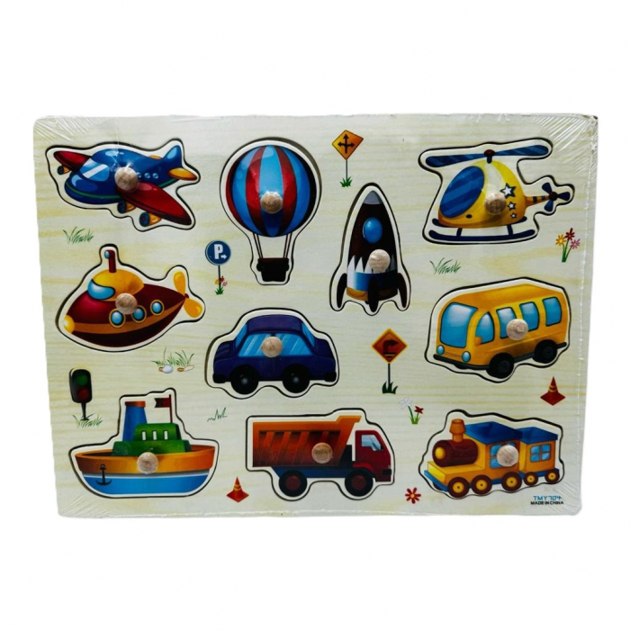 Puzzle din lemn incastru , Legume , Fructe , Numere , Animale , Vehicule [4]