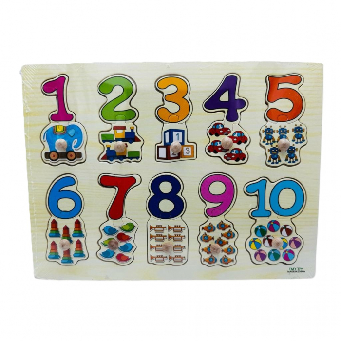 Puzzle din lemn incastru , Legume , Fructe , Numere , Animale , Vehicule [8]