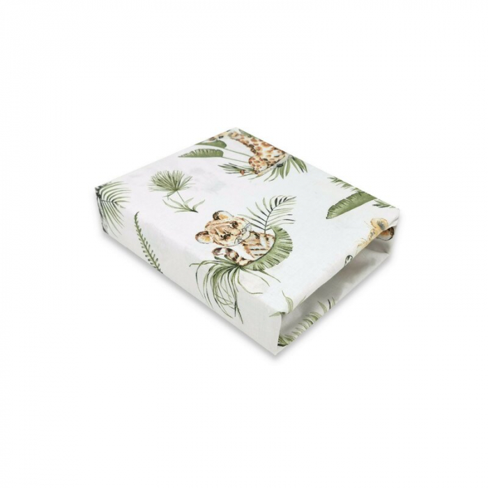 Cearceaf cu elastic pentru patut 120X60 cm, Din bumbac , Safari [1]