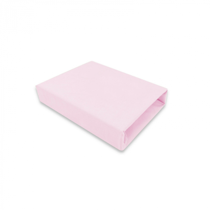Qmini - Cearceaf cu elastic pentru patut leagan sau patut co-sleeper, Dimensiune 90x40 cm, Din bumbac jersey, Material certificat Oeko Tex Standard 100, Pink [1]