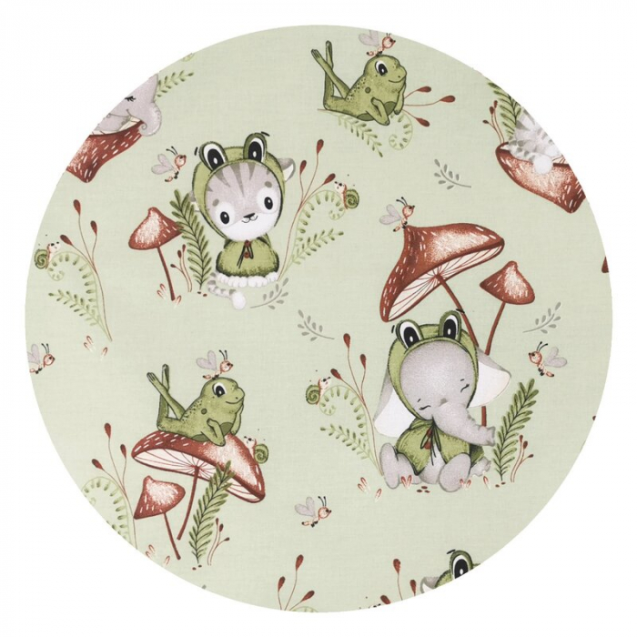 Qmini - Cosulet bebelus pentru dormit, Baby Cocoon 75x55 cm, Husa 100% bumbac, Din bumbac certificat Oeko Tex Standard 100, Frogs [2]