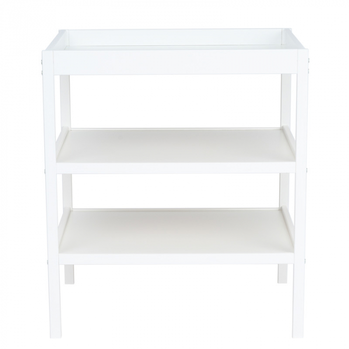 Qmini - Masuta de schimbat, Cu 2 polite pentru depozitare, Potrivita pentru saltelute de infasat de 70x50 cm, Inaltime 86 cm, Alb [6]