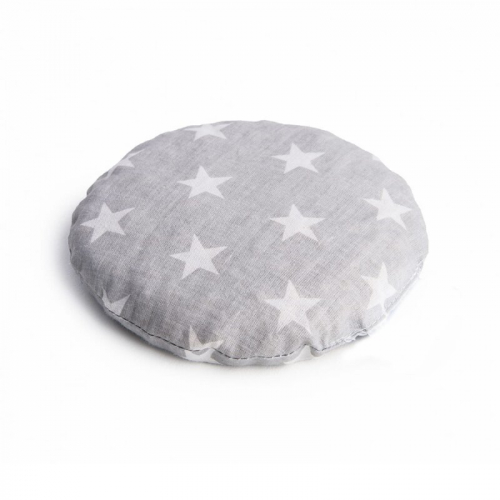 Pernuta anticolici umpluta cu samburi de cirese, Cu husa din bumbac, Diametru 14 cm, Grey Stars [1]