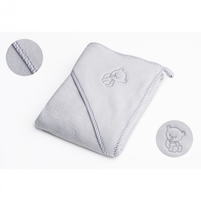 Qmini - Prosop cu gluga, Din bumbac, 80x80 cm, Grey [1]