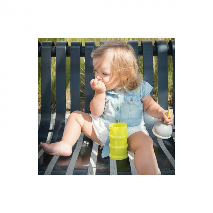 Recipient pentru lapte praf sau gustari, Dose, Cu trei compartimente, BPA Free, Bbluv, Lime [4]