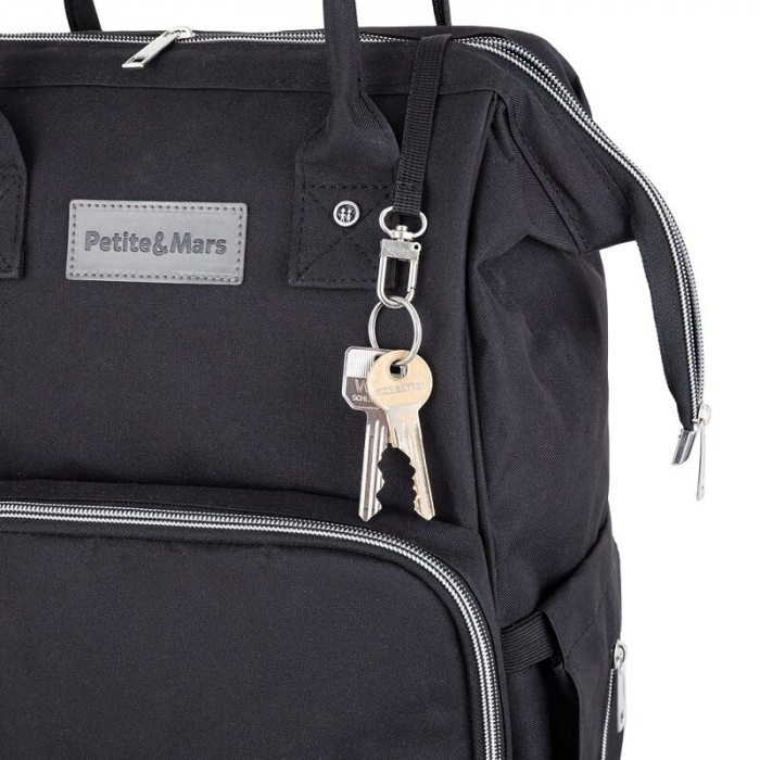 Rucsac pentru mamici, Petite&Mars, Jack, Cu 11 compartimente, Cu buzunare termice, Saltea de infasat inclusa, 30 x 42 x 15 cm, Misty Green [8]