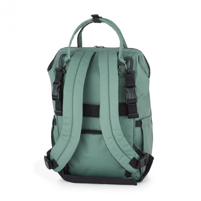 Rucsac pentru mamici, Petite&Mars, Jack, Cu 11 compartimente, Cu buzunare termice, Saltea de infasat inclusa, 30 x 42 x 15 cm, Misty Green [5]