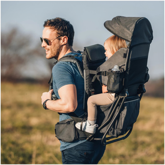 Rucsac pentru transportul copiilor, Cu acoperis, Cu multiple compartimente, Mount, FreeON, 87.5 x 38 x 77 cm, Conform cu standardul european de securitate EN 13209-1:2022, Grey [2]