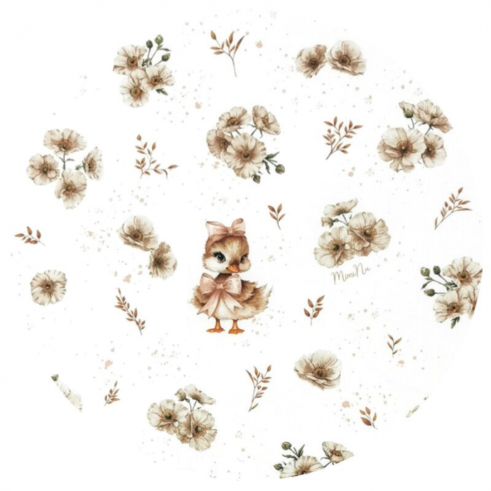 Sac de dormit, MimiNu, Cu picioruse, De iarna, Din bumbac certificat Oeko Tex Standard 100, Cu fermoar pe mijloc, 87 cm, 3 luni - 2.5 ani, 2.5 Tog, Design, Ducklings Beige [3]