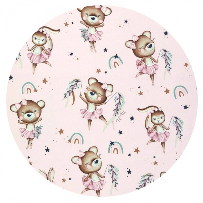Sac de dormit, MimiNu, Cu picioruse, De iarna, Din bumbac certificat Oeko Tex Standard 100, Cu fermoar pe mijloc, 87 cm, 3 luni - 2.5 ani, 2.5 Tog, Design, Little Ballerina Pink [3]