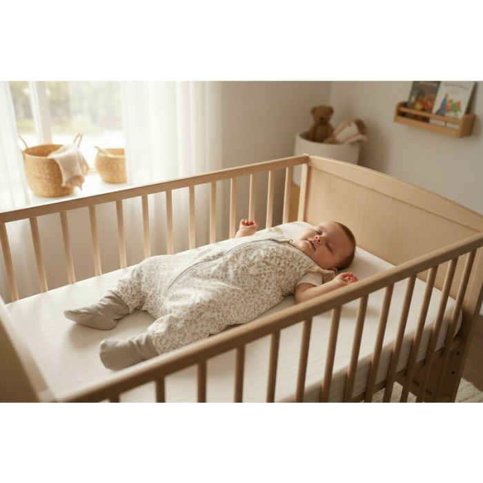 Sac de dormit, MimiNu, Premium, Cu picioruse, De iarna, Din bumbac certificat Oeko Tex Standard 100, Cu dantela si volan, 90 cm, S, Meadow [4]