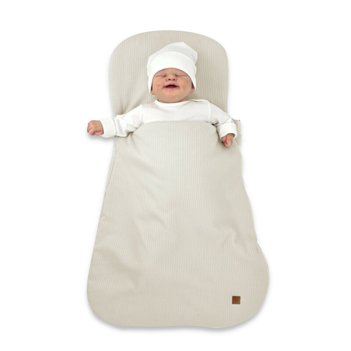 Sac de dormit multifunctional, MimiNu, Pentru patut, landou sau cosulet, Din bumbac interlock, Materiale certificate Oeko Tex Standard 100, Soft Beige [3]