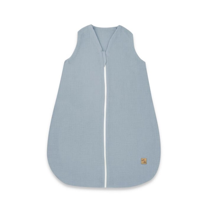 Sac de dormit, Qmini, Cu fermoar, Pentru bebelusi, De iarna, Din muselina dubla, 70 cm, Material certificat Oeko Tex Standard 100, Jeans [1]
