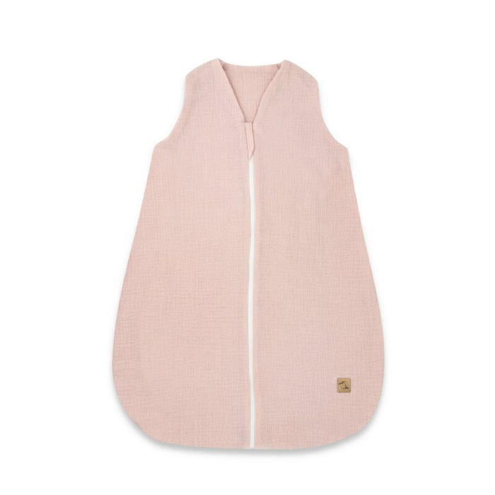 Sac de dormit, Qmini, Cu fermoar, Pentru bebelusi, De iarna, Din muselina dubla, 70 cm, Material certificat Oeko Tex Standard 100, Powder Pink [1]