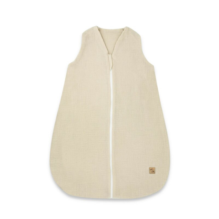Sac de dormit, Qmini, Cu fermoar, Pentru bebelusi, De iarna, Din muselina dubla, 70 cm, Material certificat Oeko Tex Standard 100, Warm Beige [1]