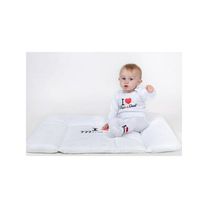 Saltea de infasat, New Baby, I love mum and dad, 50x70, Din material plastic rezistent la apa, Fara substante nocive, 0 luni+, White [2]